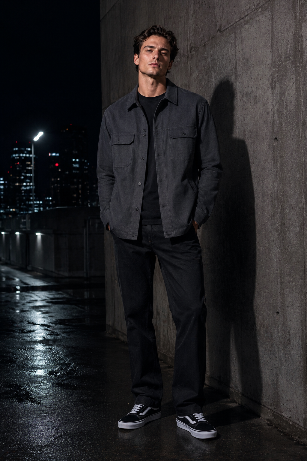 Slate 27 twill overshirt drop board scan