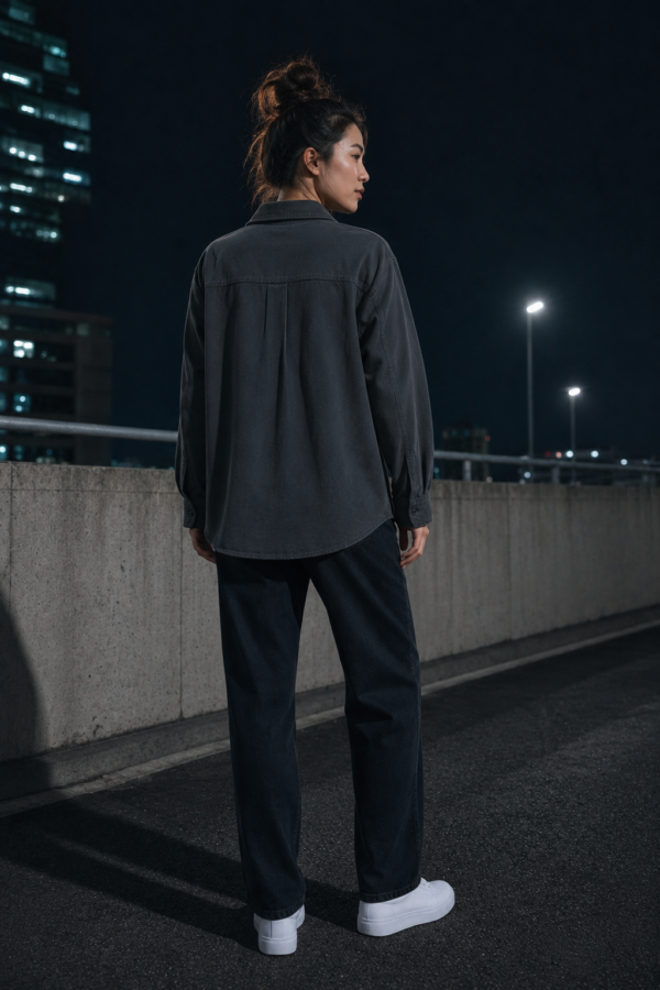 W10 Graphite Overshirt back or construction