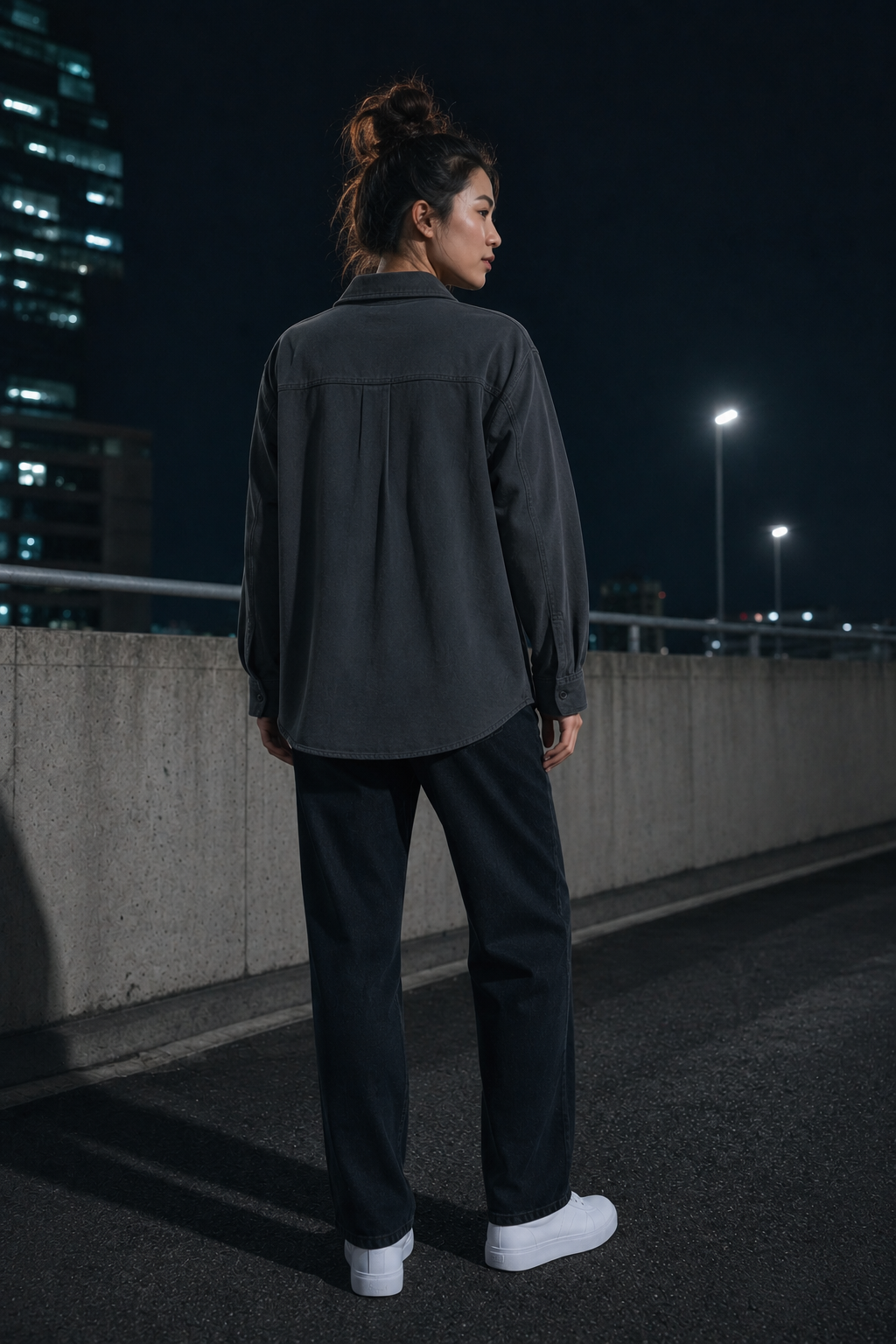 W10 Graphite Overshirt back or construction
