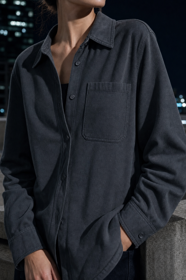 W10 Graphite Overshirt fabric detail