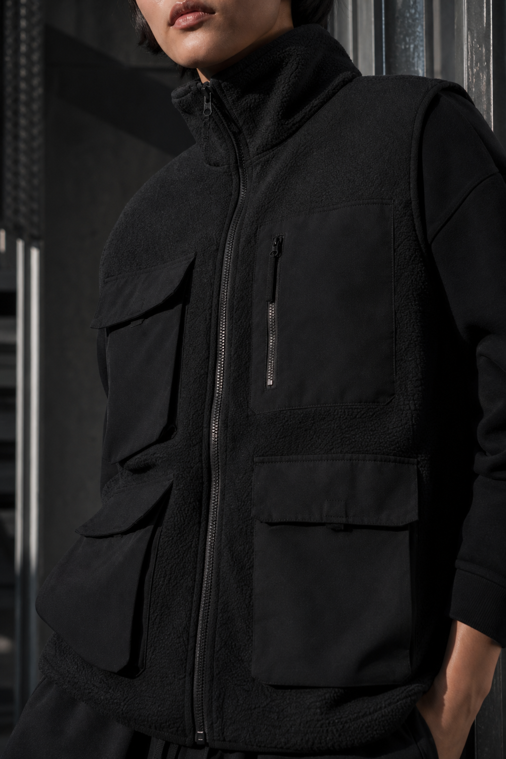 Grid 05 utility vest fabric detail