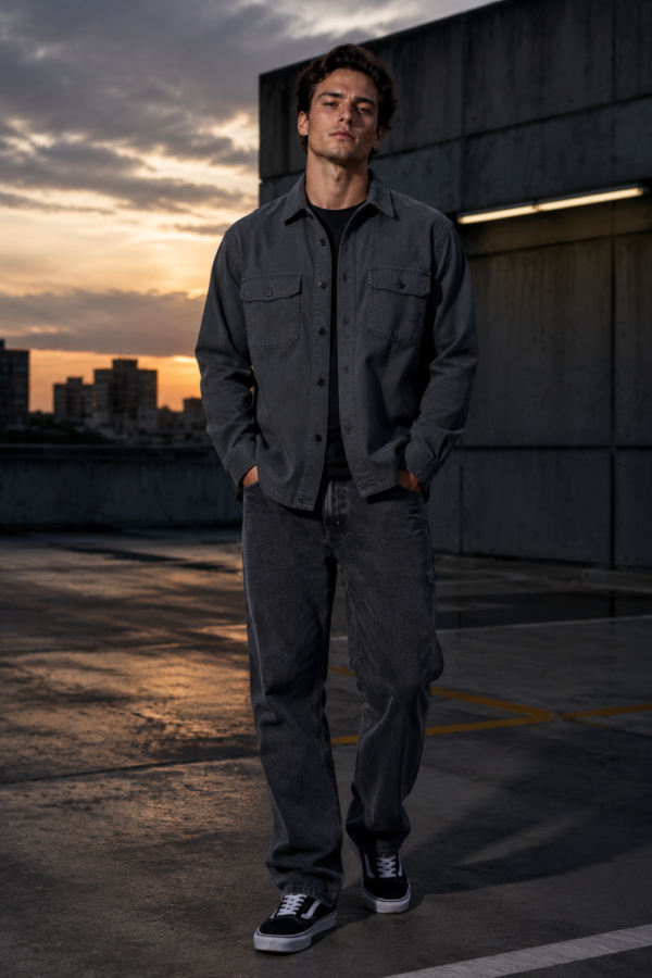 Slate 07 twill overshirt product hero