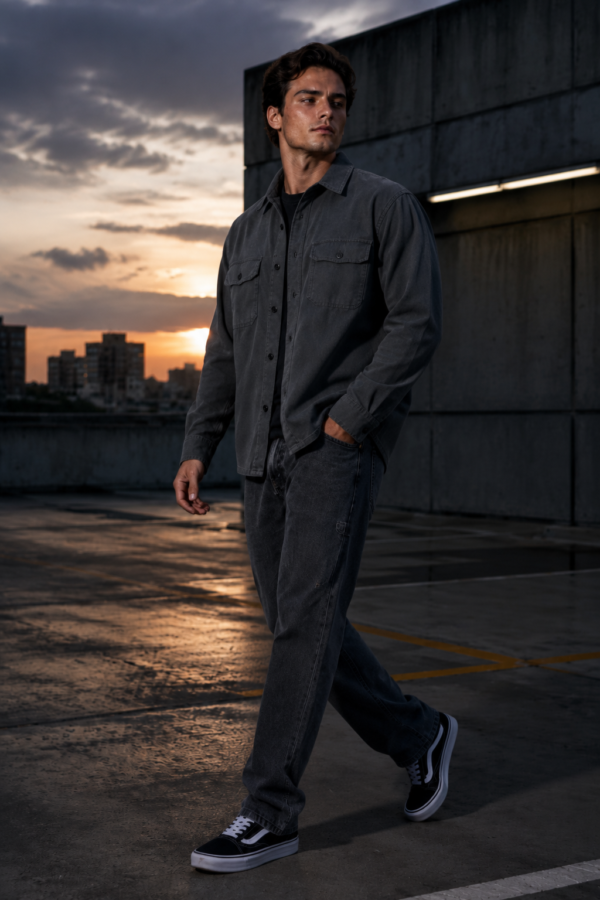 Slate 07 twill overshirt alternate angle