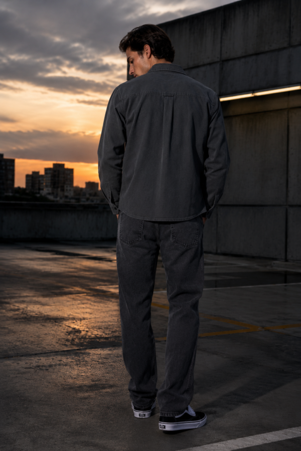 Slate 07 twill overshirt back or construction