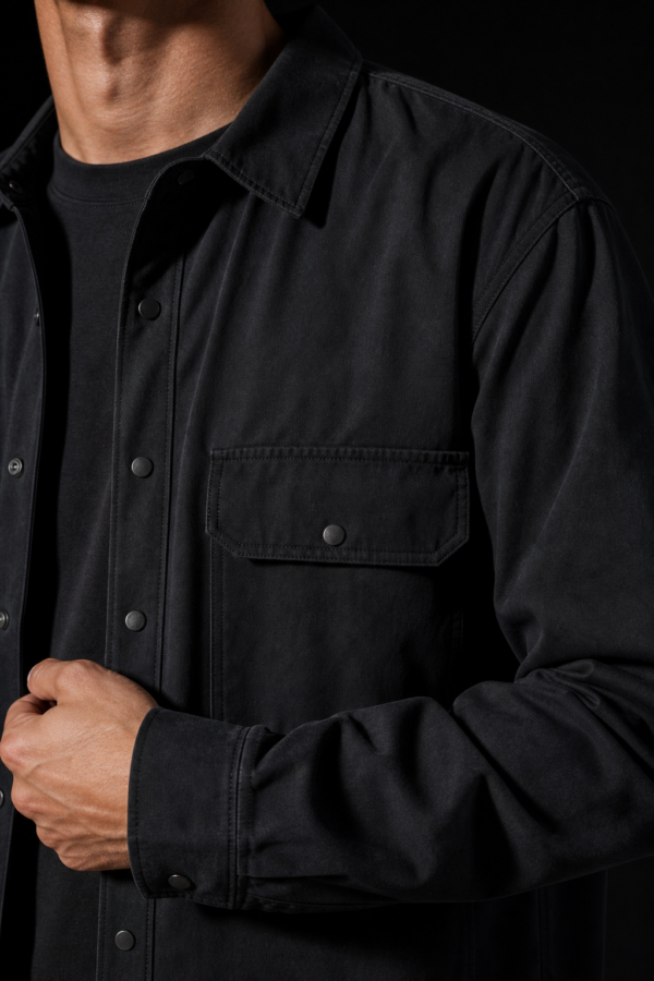 Windsor 12 twill overshirt fabric detail