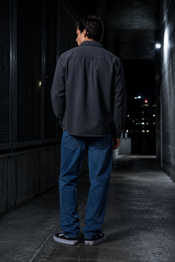 Slate 17 twill overshirt back or construction