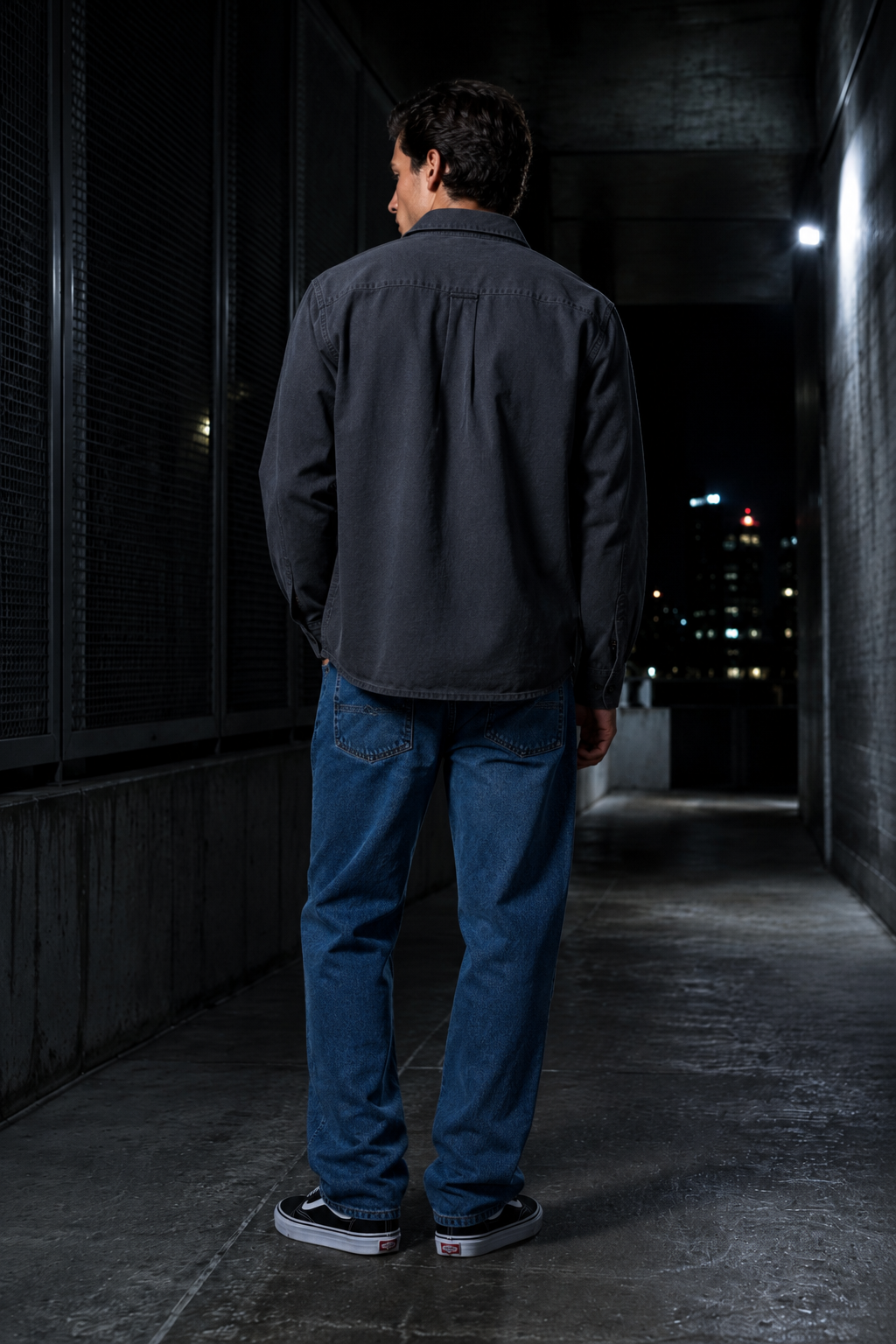 Slate 17 twill overshirt back or construction