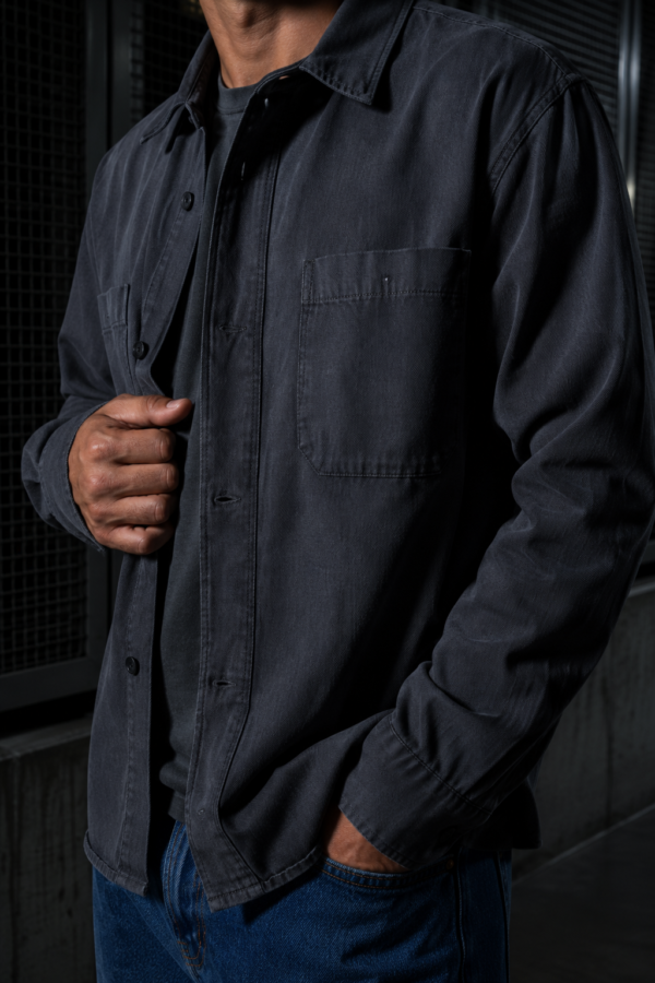 Slate 17 twill overshirt fabric detail