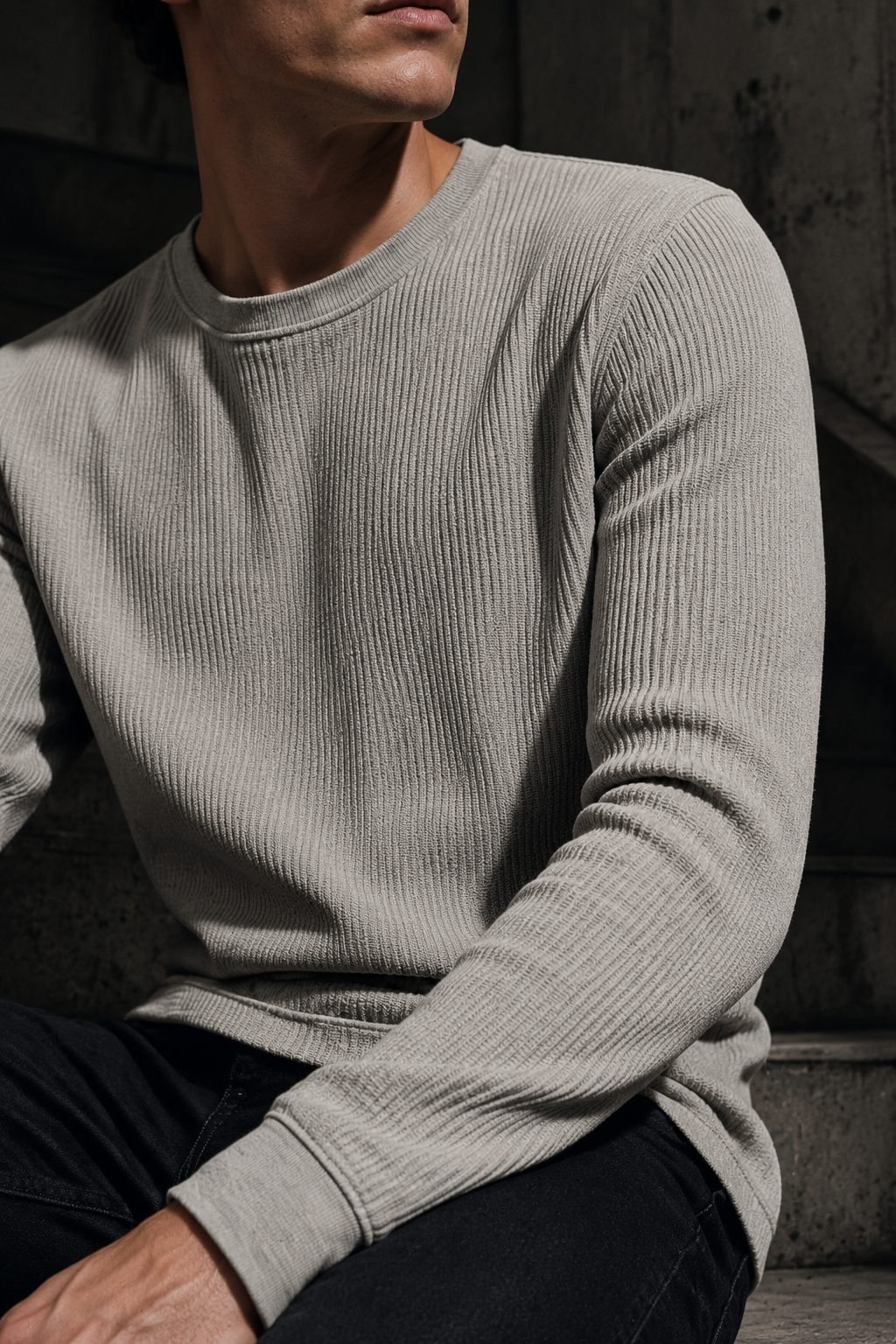 Windsor 18 rib tee fabric detail