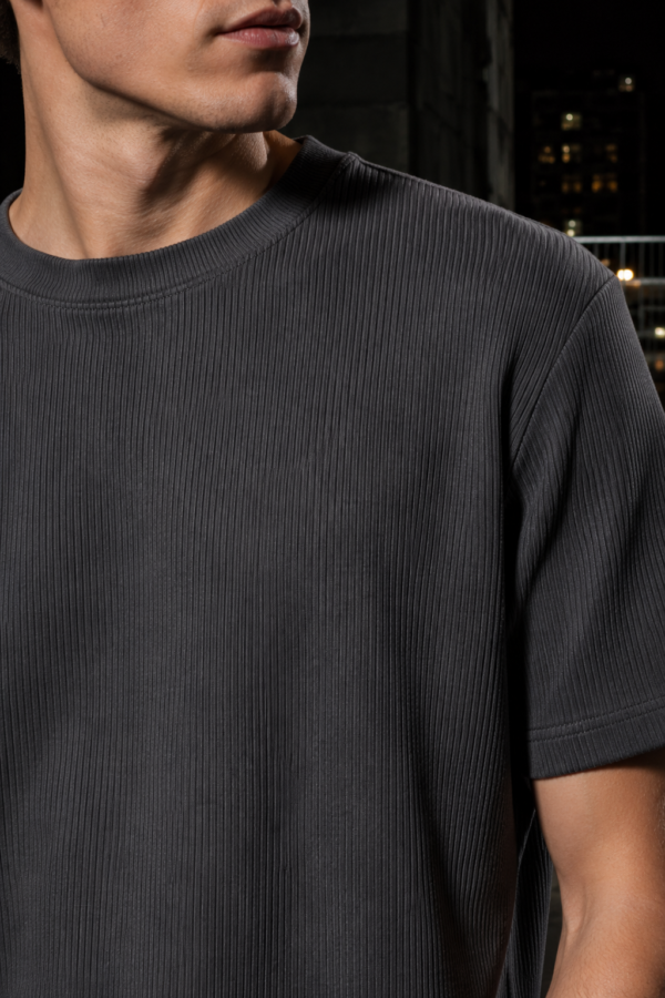 Slate 23 rib tee fabric detail