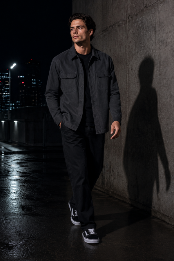 Slate 27 twill overshirt alternate angle