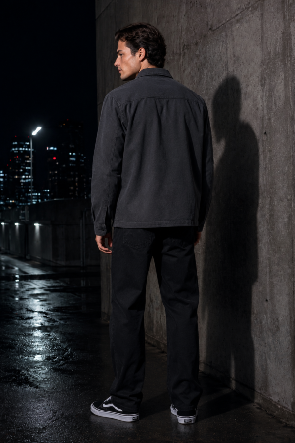 Slate 27 twill overshirt back or construction