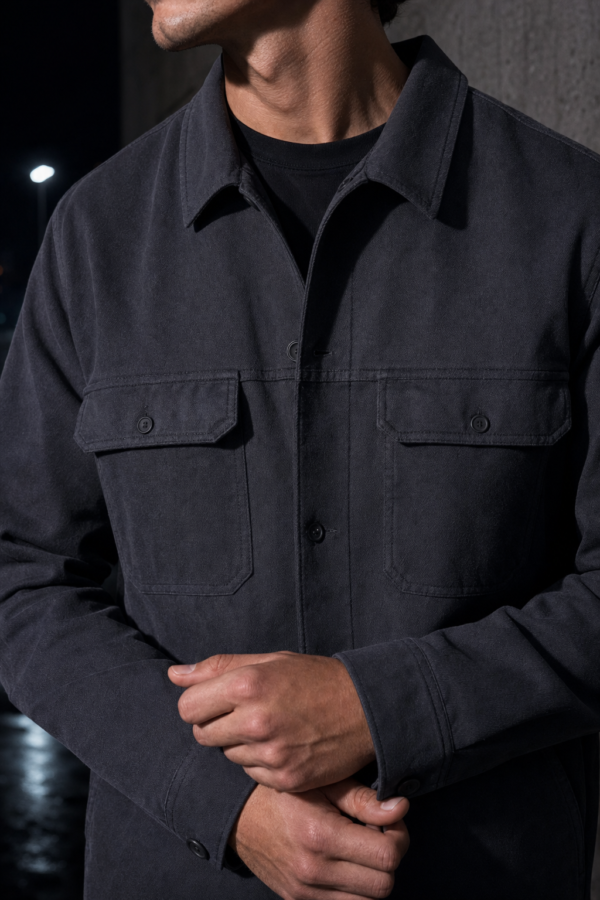 Slate 27 twill overshirt fabric detail