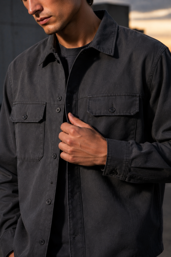 Windsor 32 twill overshirt fabric detail