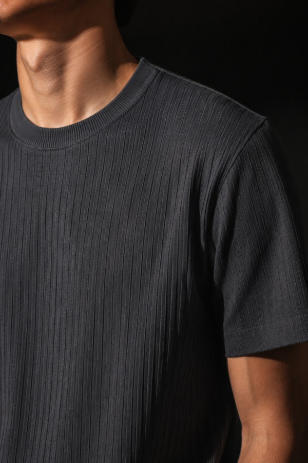 Slate 33 rib tee fabric detail