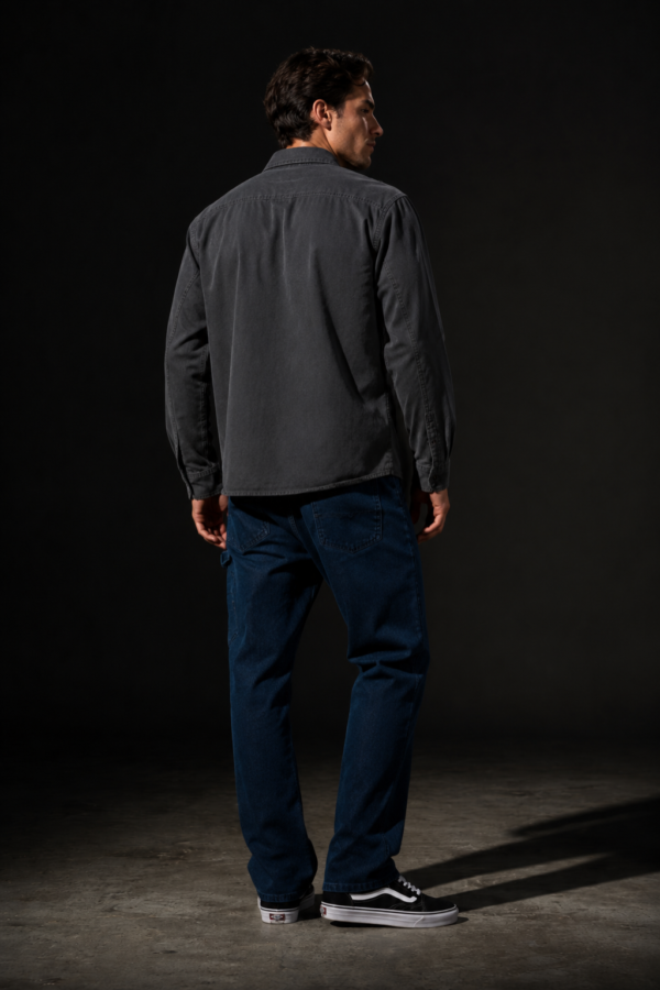 Slate 37 twill overshirt back or construction