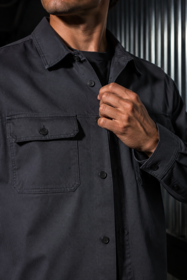 Windsor 42 twill overshirt fabric detail