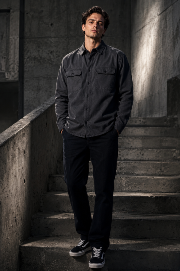 Slate 47 twill overshirt product hero