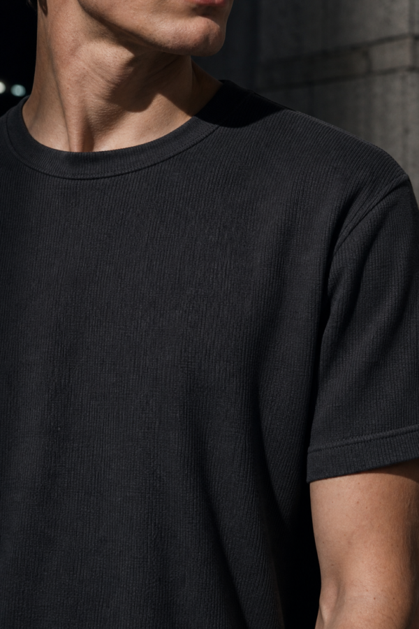 Windsor 48 rib tee fabric detail