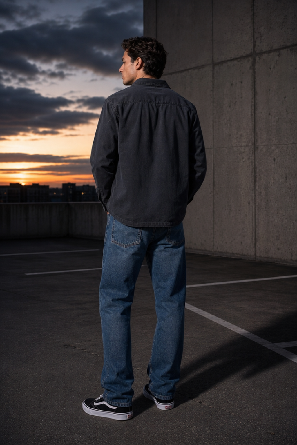 Slate 57 twill overshirt back or construction