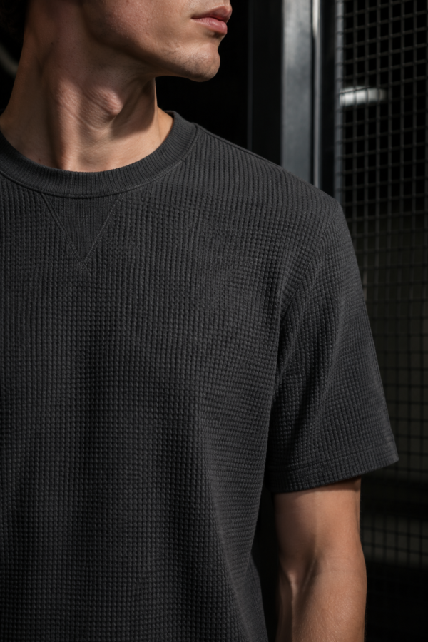 Slate 63 rib tee fabric detail