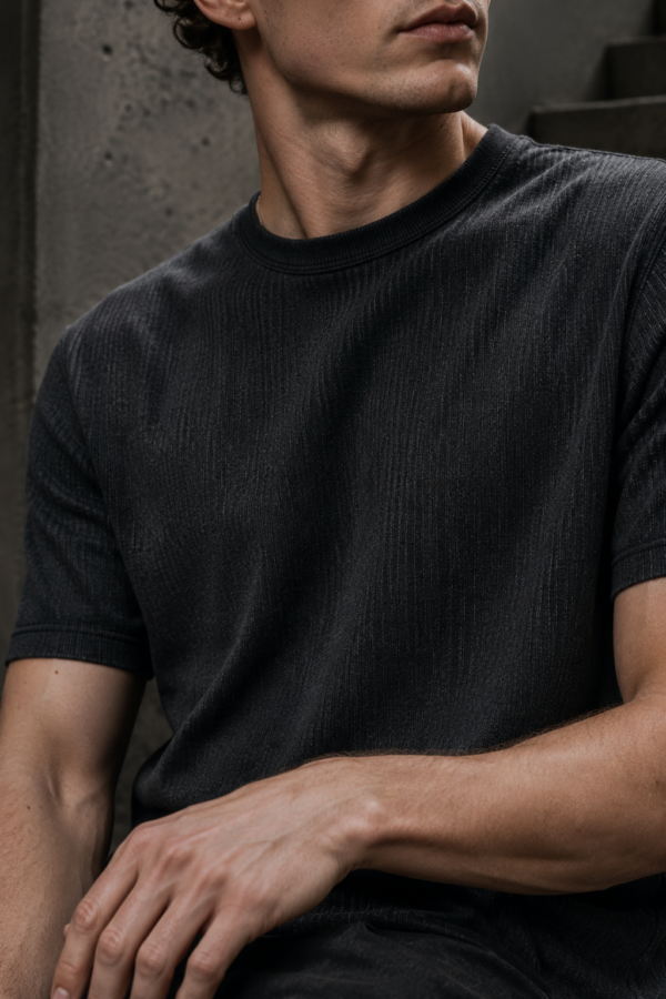 Windsor 68 rib tee fabric detail