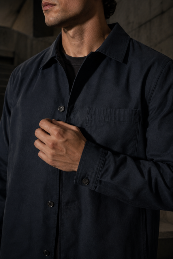 Windsor 72 twill overshirt fabric detail