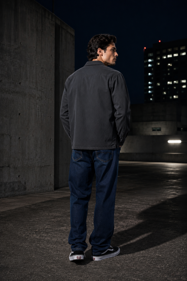Slate 77 twill overshirt back or construction