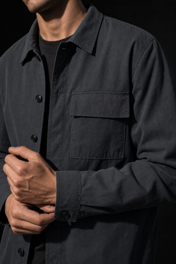 Slate 87 twill overshirt fabric detail
